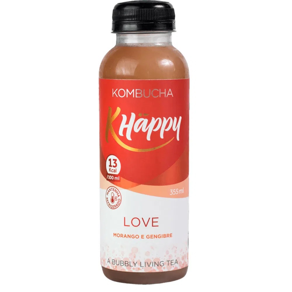 KOMBUCHA KHAPPY LOVE MORANGO GENGIBRE 355ML