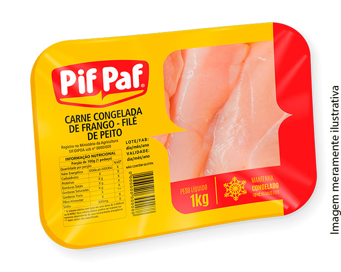 FILÉ DE PEITO DE FRANGO PIF PAF BANDEJA 1KG