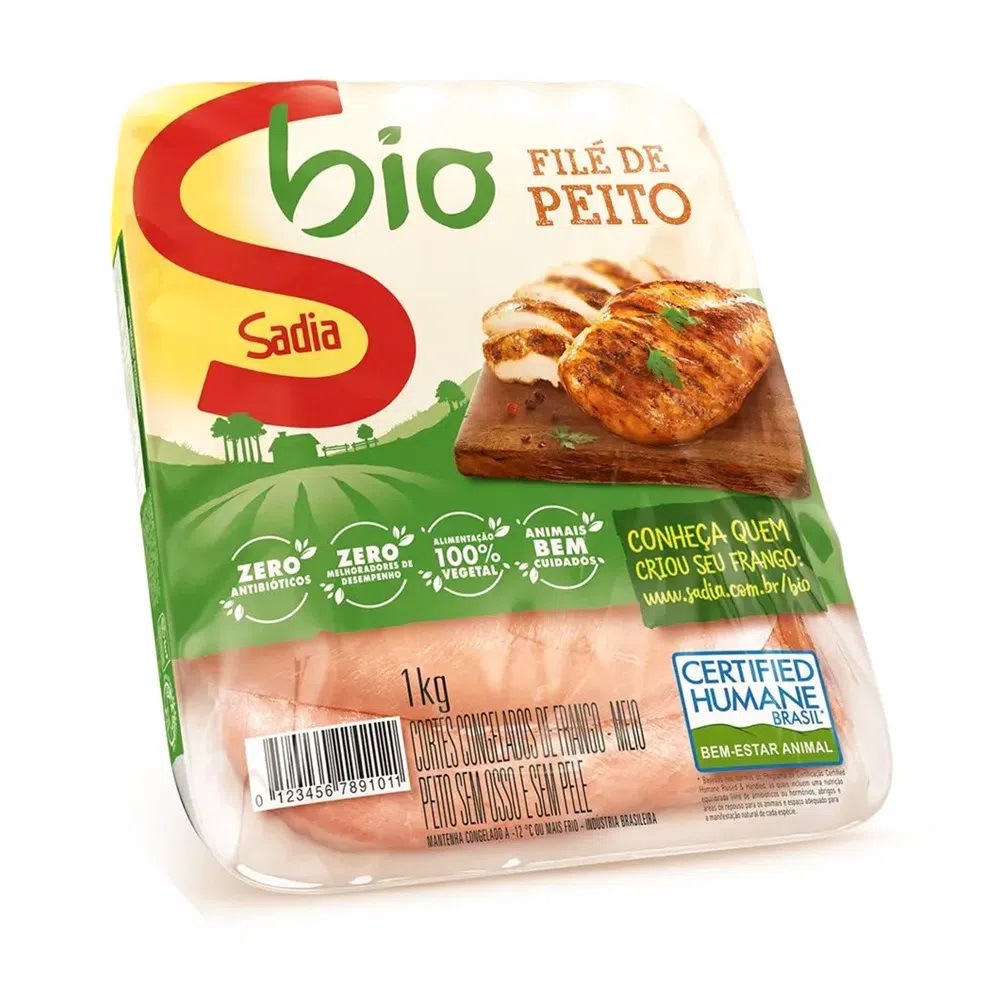 FILE PEITO FRANGO CONGELADO BIO 1KG  BANDEJA SADIA