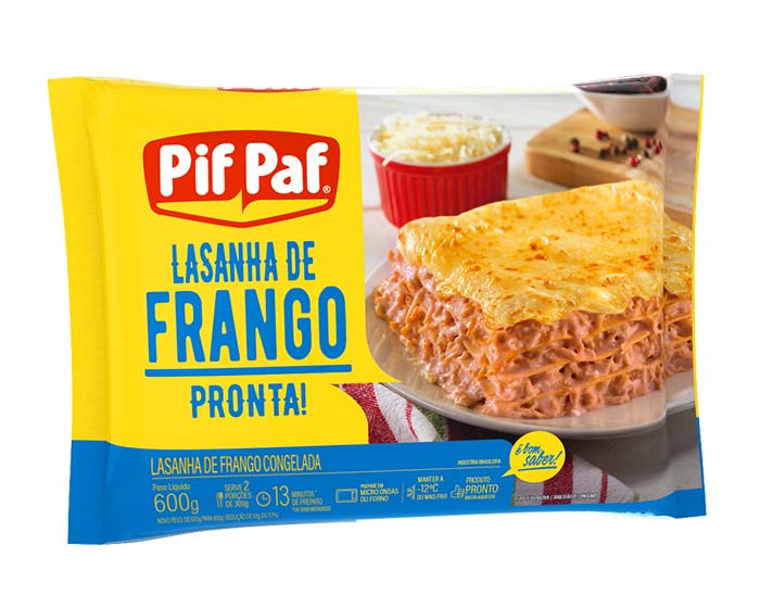 LASANHA DE FRANGO PIF PAF 600G