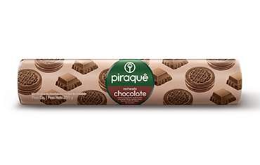 BISCOITO PIRAQUE RECHEADO CHOCOLATE 200G