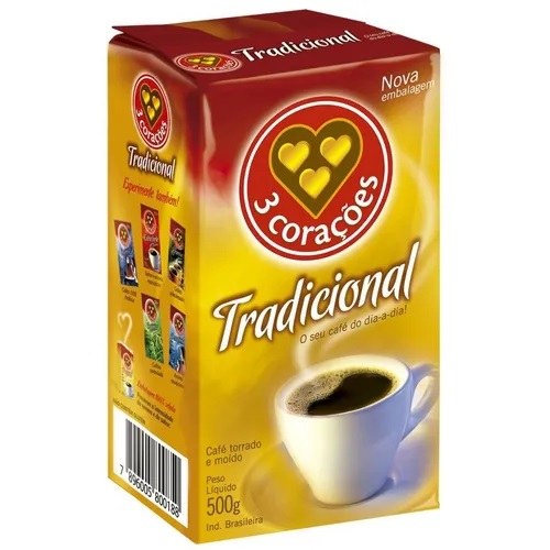 CAFÉ 3 CORAÇÕES TRADICIONAL VÁCUO 500G