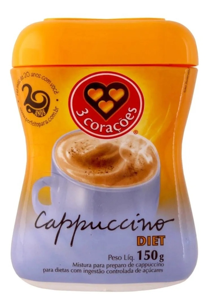 CAPPUCCINO 3 CORAÇÕES DIET 150G