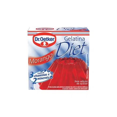 GELATINA DR OETKER DIET MORANGO 12G