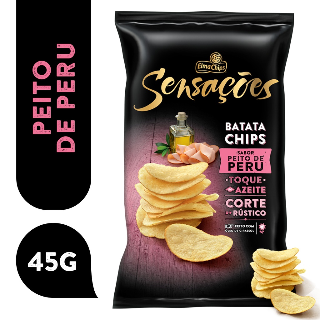 SALGADINHO ELMA CHIPS SENSAÇÕES PEITO DE PERU 45G