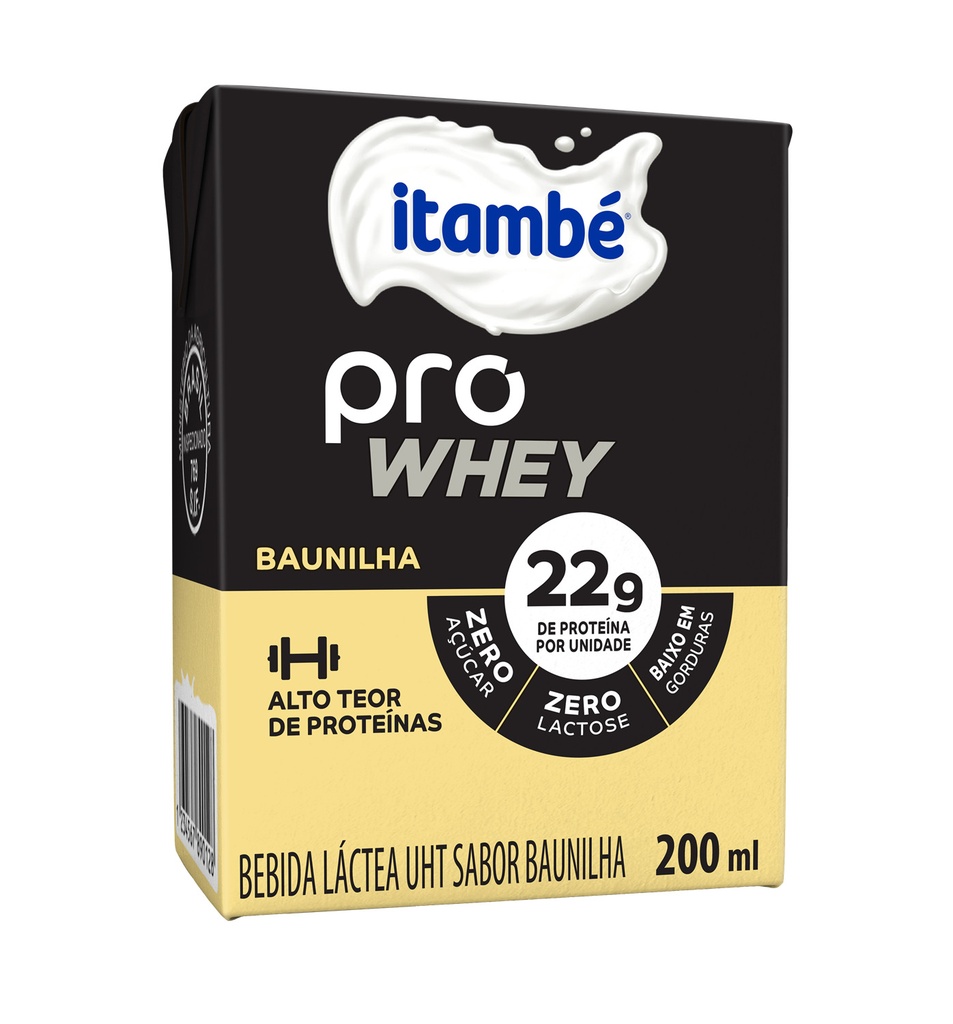 BEBIDA LACTEA PRO BAUNILHA ZERO LACTOSE ITAMBÉ 200ML